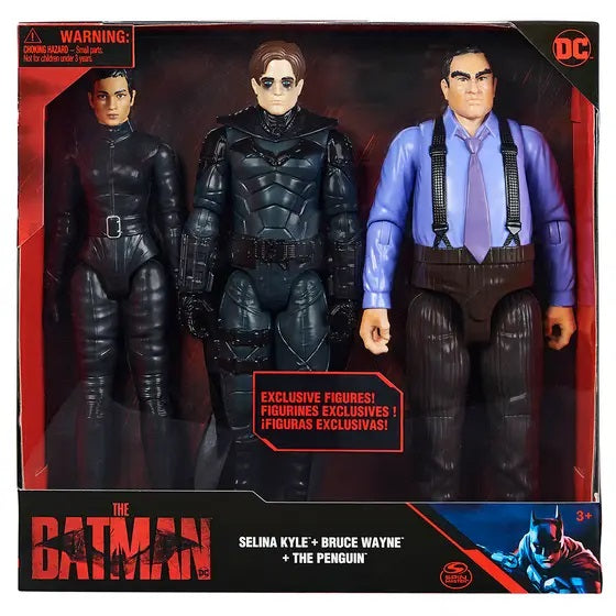 Set de Figuras de Acción, Selina Kyle, Bruce Wayne y The Penguin